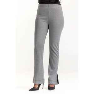 Pantalon évasé pied-de-poule gris 224-220-002, taille haute, infroissable, formel - Product Image 2