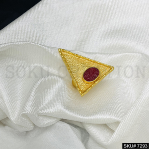 Meilleure qualité personnalisée plaqué or 18 carats pierre d'onyx vert naturel bijoux simples femmes rondes vêtements de fête de mariage réglable Ri - Product Image 2