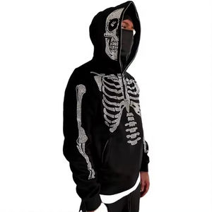 Sudadera con capucha y cremallera completa de lujo para hombre 100% algodón invierno 3D logotipo personalizado ropa de alta calidad - Product Image 1