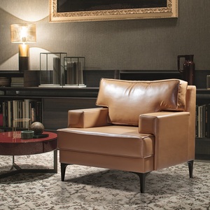 ชุดโซฟาเฟอร์นิเจอร์ห้องนั่งเล่นยุโรป,โซฟาหนังเชสเตอร์ฟิลด์หนังสี Buff วินเทจโซฟาแบบปุยทันสมัย - Product Image 3