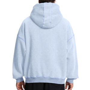 Sweat à capuche en coton mélangé délavé à l'acide, best-seller, pour homme, vêtements d'hiver personnalisés, manches longues, col à capuche, design uni - Product Image 2
