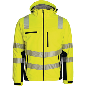 Winter <b>High</b>-<b>Visibility</b> Yellow-Black <b>Softshell</b> <b>Jacket</b> Size L PREVENT TRENDLINE Safety & Survival Gear - Product Image 2