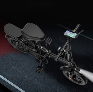 Bicicleta Eléctrica de 14 Pulgadas con Batería de Litio de 48V 8Ah, Motor sin Escobillas, Cuadro de Acero Aleado, Doble Suspensión, Frenos de Disco Mecánicos y Pedaleo Asistido - Product Image 5