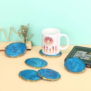 Lot de 2 sous-verres en résine irisée effet chatoyant, tapis et coussinets à bons taux - Product Image 4
