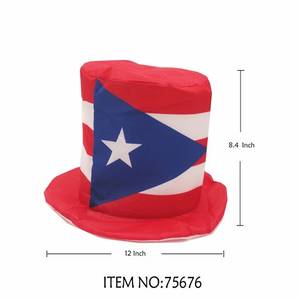 Puerto Rico Tall <b>Hat</b> 8.4X12 Polyester Character Style Party Beach Outdoor Unisex Adult <b>Hat</b> - Product Image 1