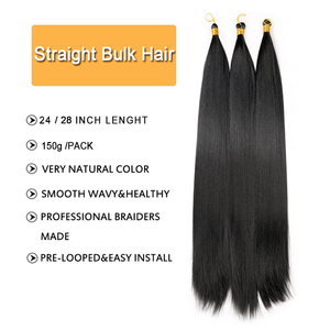 Extensiones de Cabello Sintético Trenzado en Caja, Suaves y Sedosas, de 24 y 28 Pulgadas, Cabello Liso para Mujer - Product Image 2