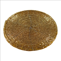 Napperon perlé rond en argent exquis et accessoires de plat de nourriture de caboteur pour l'hôtel de restaurant de table de mariage