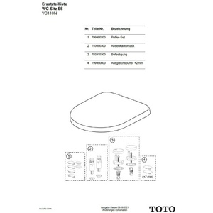 Pour kit de tampons TOTO 2 mm pour siège de toilette MH/NC/ES - Product Image 5