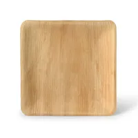 Assiettes jetables carrées en feuilles de palmier naturelles, écologiques et biodégradables, luxe et tendance, 23x23cm - 200 pièces/carton