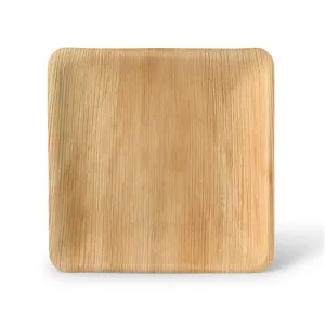 23x23cm Luxury Fashion Eco-Friendly Biodegradable square natural palm leaf disposable <b>party</b> plates - 200 pcs/carton - Product Image 2