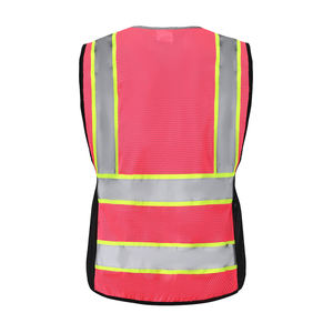 Rompi Keselamatan Reflektif Logo Kustom ANSI Kelas 2 Hi Vis Kontras Rompi Wanita Tugas Berat Rompi Keamanan Surveyor untuk Wanita - Product Image 3