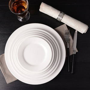 Platos elegantes de porcelana blanca con personalización de tamaño para hoteles - Product Image 4