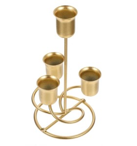 Soporte de vela de metal decorativo alto con superficie texturizada única para un estilo elegante en la sala de estar y un ambiente para ocasiones especiales - Product Image 2