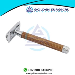 Instrument de rasage de toilettage manuel de rasoir rétro double face de vente chaude dans la couleur noire de pistolet muet - Product Image 4