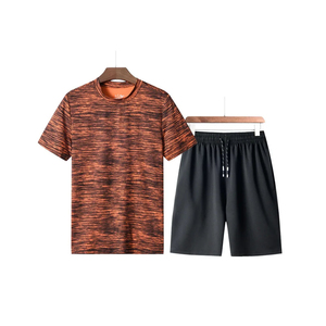 Ensemble short de sport décontracté d'automne pour hommes, ensemble 2 pièces avec chemise à manches, survêtement OEM au prix d'usine, vente en gros - Product Image 1