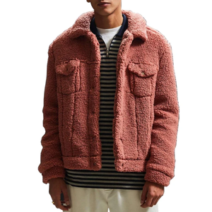 2025 haute qualité confortable hiver chaud Shaggy laine agneau Logo personnalisé hommes Sherpa fermeture éclair veste polaire - Product Image 1