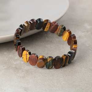 Bracciale in Pietra Naturale Occhio di Tigre con Taglio Largo - Product Image 2