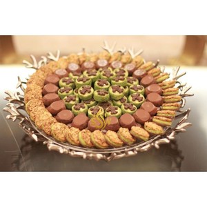 Bol de service en acier inoxydable avec dattes au chocolat Design martelé couleur argent pour fêtes et décoration de table en toutes occasions Bol à bonbons - Product Image 3