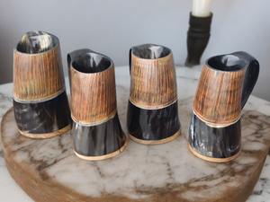 100% Auténtico búfalo pulido y cuerno de buey Drinkware Diseño animal elegante Artesanías naturales - Product Image 2