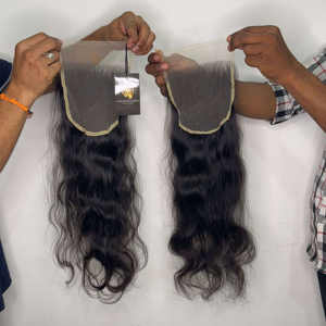 Natural rizado 5x5 6x6 Virgen cutícula alineada crudo indio templo cabello humano Hd transparente completo encaje cierre pelucas - Product Image 1