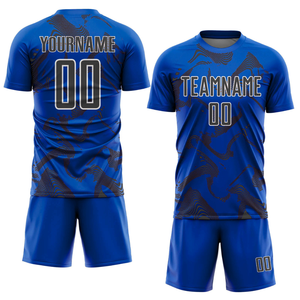 Conjunto de uniformes de fútbol personalizados al por mayor, camiseta y pantalones cortos de fútbol por sublimación, ropa de equipo transpirable de poliéster de secado rápido, OEM - Product Image 5