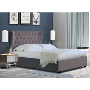 Kensington Ottoman <b>Bed</b> <b>Frame</b> High Quality Blue Velvet With Modern Design MDF and Plywood Panel Type Lift Storage King Size - Product Image 4