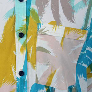 Hommes décontracté Style hawaïen solide 100% coton à manches courtes moderne col montant respirant écologique tricoté tissage chaud - Product Image 4