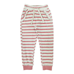 กางเกงเด็กผู้หญิง,กางเกงขายาวผ้าฝ้ายสีขาวและสีชมพูลายทาง - Product Image 1