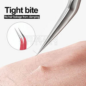 Pinzas para Pestañas de Acero Inoxidable con Punta Recta y Afilada HERMANN MEDITECH HM-ET-204, Logotipo Personalizable para Maquilladores y Belleza - Product Image 6