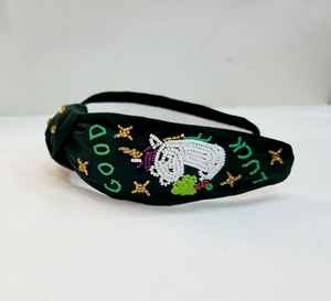 Venta caliente nuevo diseño Tema del Día de San Patricio buena suerte Diadema con cuentas perla accesorios para el cabello - Product Image 3