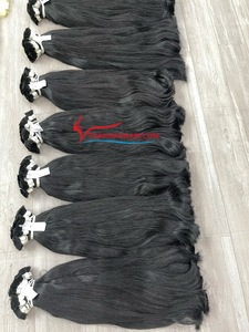 Best Thanh an Hair T45 100% Extensiones de cabello humano virgen vietnamita Estilo de onda Bulk Straight Double Drawn Bundles Caída libre - Product Image 6