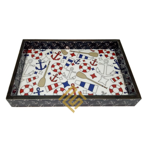 Bandeja para servir de madera de alta calidad con asas de cuerda, último diseño para decoración del hogar, regalo de vacaciones de Navidad, bandeja para servir con tema artístico - Product Image 3