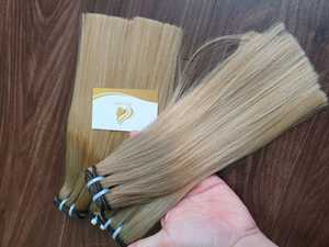 Extensions de Cheveux Humains Couleur Claire 100% Vietnam Extensions de Cheveux Vierges Humains Remy Extrémité Épaisse Trame Attachée à la Main Double Dessiné Handtied - Product Image 4