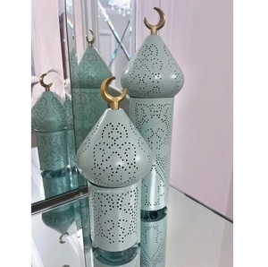 Linternas de mesa y piso Venta caliente Ramadán islámico Eid Iluminación Decoración Linternas de velas en colores azul claro - Product Image 2