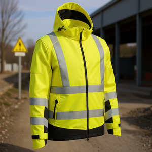 ELKA RAINWEAR VISIBLE XTREME <b>High</b>-<b>Visibility</b> Yellow/Black <b>Softshell</b> <b>Jacket</b> Promotional Hoodies & Sweatshirts - Product Image 3