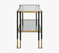 Table console rectangulaire en verre Keller-Mobilier d'intérieur au design élégant et durable avec cadre moderne en verre et métal