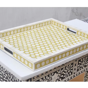 Plateau de service en incrustation d'os fait à la main dernière conception cuisine restauration bonne qualité taille personnalisée de l'inde - Product Image 1