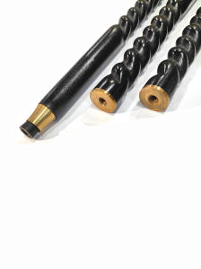 Mango de latón plateado Bastón plegable de madera curvada negra Bastón Mango elegante Vintage Color negro Bastón para caminar - Product Image 3