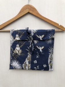 Pyjama indien floral imprimé à la main, vêtements en coton, vêtements de nuit, robe de nuit, cadeau pour elle, taille unique. - Product Image 5