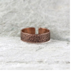 2027 Arizona Wholesale Christian Jewelry Simple Design Pure Copper embossing Twist for Men Hammered textured <b>ring</b> For Women - Product Image 5