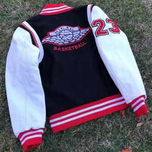 Logo personnalisé classique broderie Patch noir Couple collège Baseball hommes veste Letterman Varsity veste - Product Image 2