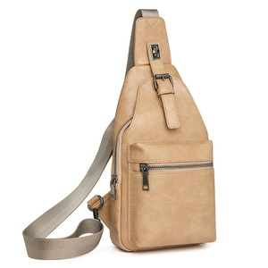 Bolso de Pecho de Cuero Genuino para Hombre, Cierre de Cremallera Minimalista, Duradero, para Uso Diario en Todas las Estaciones, Bolso de Hombro - Product Image 6