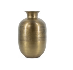 Florero Moderno de Metal con Acabado de Latón Cepillado, Hecho a Mano, Decorativo, para Hogar de Lujo, Sala de Estar, Oficina, Hotel, Decoración de Mesa - Product Image 1
