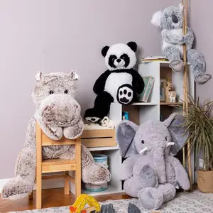 Chouka le panda 80cm-Jouet en peluche géant français-Noir et Blanc