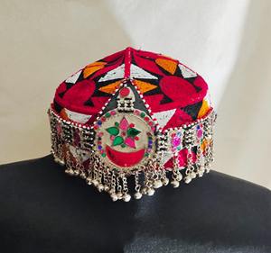 Pasador de Pelo Tradicional Afgano Pashtun Unisex, Tela Bordada con Flores, Hecho a Mano, Estilo Étnico Vintage - Product Image 6