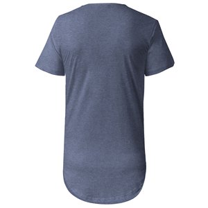 T-shirt en coton 100% écologique à ourlet incurvé avec logo personnalisé Hip Hop, design longline à bas arrondi pour homme, épaules tombantes - Product Image 6