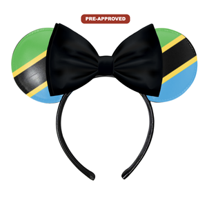 Diadema Personalizada Hecha a Medida con Orejas de Ratón, Diseño Pre-Aprobado, Bandera de Tanzania H.E.R. Accesorios - Product Image 1