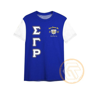 Camiseta de Sororidad Sigma Gamma Rho para Mujer, 100% Algodón Jersey, Cuello Redondo, Bordada, Transpirable para Verano, Venta al Por Mayor - Product Image 6