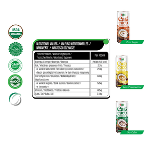 Échantillon gratuit-Café à la vanille Café au lait de coco (250ml, 24 canettes/paquet), Vente en gros Boissons gazeuses Vietnam/OEM de marque privée - Product Image 3