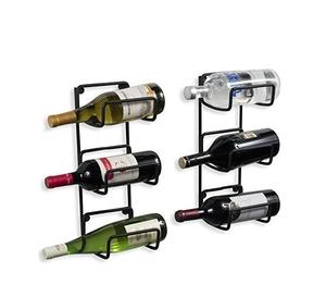 Casier à vin en métal pour comptoir de maison porte-bouteille de vin en fer forgé pour le stockage adapté à la bouteille de taille régulière - Product Image 4